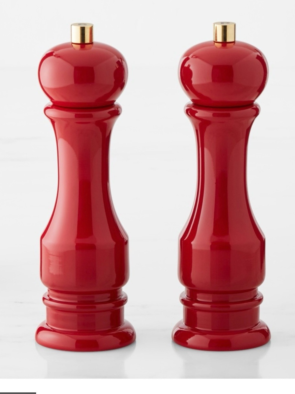 Williams Sonoma Traditional Red Salt & Pepper Mills Set, 7"🍒